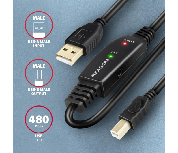 Axagon kabel ADR-220B USB repeater 20 m - 1485415 - zdjęcie 9